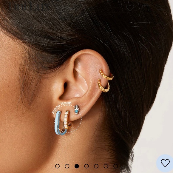 NWT Tini Lux Alana Hoops- Gold/Opal (Sensitive Ears) - Picture 2 of 6